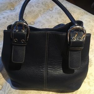 Tignanello Dark Blue Leather Handbag